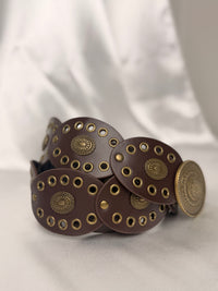 Ceinture Vintage Boho Chic avec Ovales à Rivets