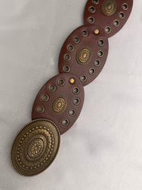 Ceinture Vintage Boho Chic avec Ovales à Rivets