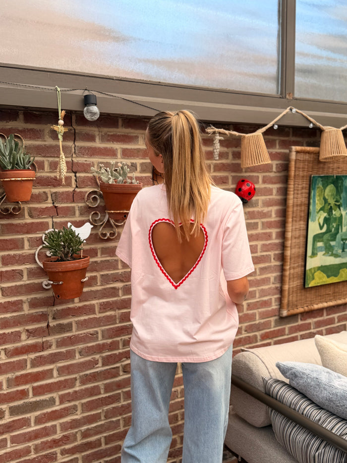T-shirt coeur brodé