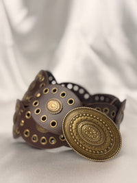 Ceinture Vintage Boho Chic avec Ovales à Rivets