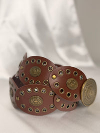 Ceinture Vintage Boho Chic avec Ovales à Rivets
