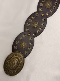 Ceinture Vintage Boho Chic avec Ovales à Rivets