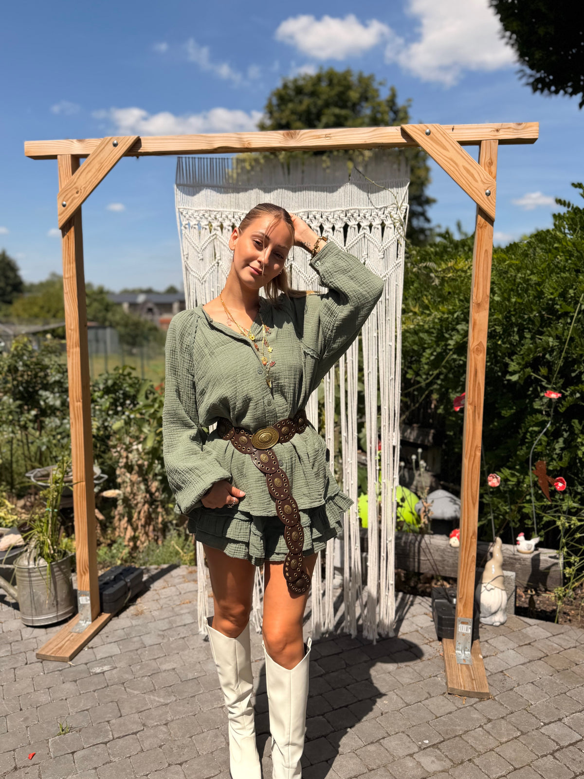 Ensemble blouse et jupe-short